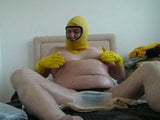 pisspig wallowing in piss wearing rubber shorts snapshot 14