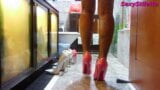 My Pink High-Heeled Stiletto Shoes and Fishnet Stockings snapshot 8