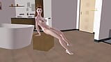 Ein animiertes 3D-Porno-video eines süßen mädchens, das mit Banane masturbiert snapshot 9