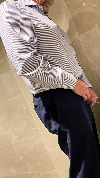 Old fella public bathroom
