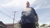 Fat guy getting naked outside snapshot 1