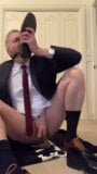 enjoy riding a dildo in suit snapshot 5