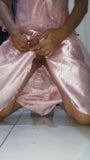 Pink Satin Gown fetish snapshot 10