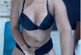 nice girl take of her black bra and play in webcam snapshot 2