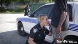 Busty police officers IR banged in the middle of the street snapshot 2