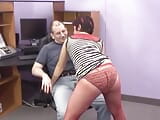 Slutty MILF gets on her knees and sucks off dude's pole snapshot 2