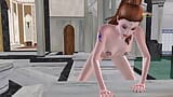 An animated cartoon porn video of a beautiful girl having fun using cucumber snapshot 9