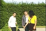Dark haired lady from Germany gets double-penetrated outdoors snapshot 8