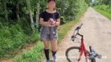 Follow the girl cyclist who rides without panties under her skirt snapshot 5