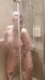 Tall BBW MILF cums in shower using shower snapshot 8