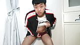 Junge, Sperma, asiatische Jungen, Masturbation, nettes Teen, China, College-Büro snapshot 3