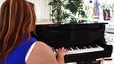 Une adolescente poilue fait une pause au piano pour un quickie avec son prof MILF snapshot 1