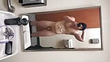 Some post workout posing fun in gym bathroom snapshot 7