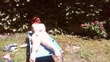 Nicoletta wears a large diaper in a public garden snapshot 13