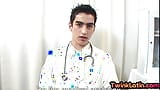 Real Latin twink in doctor uniform fingers ass in infirmary snapshot 4