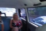 Busty and old German slut eating warm cum in the back of the car snapshot 2