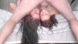 Two sluts getting upside down face fuck with two camera angles. snapshot 3