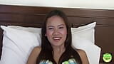 Asian Girl Masturbating and Playing with Her Sex Toy on the Bed snapshot 1