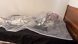 Mar 21 2023 - VacPacked in my silver latex trenchcoat with my latex head balloon breathplay hood snapshot 8