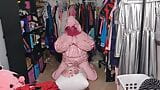 Pink PVC Suit With Breathplay Inflatable Hump snapshot 4