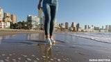 Risky outdoor masturbation on a public beach.  Foot fetish. snapshot 12