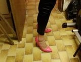 Crossdresser cam slave high heels wetlook leggings mouth gag snapshot 8