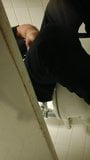 daddy play with his cock at public restroom snapshot 2