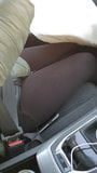 Step mom fucked through leggings while eating in the car snapshot 9