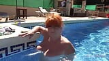 AuntJudys - Busty Mature Redhead Melanie Goes for a Swim in the Pool snapshot 8