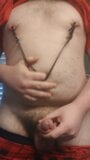 Bouncing my fat belly with nipple clamps on snapshot 6