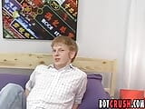 Cute twink Sky Sylvanus masturbates and cums after interview snapshot 4