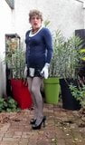 sexyputa outside in black seamed nylons snapshot 3