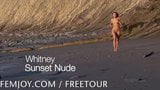 Whitney Conroy brincando nua na praia snapshot 1