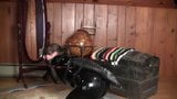 Elizabth Andrews Strapped and Panel Gagged in a Black Catsui snapshot 2