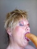 Kinky old woman gags and spits all over dildo!!So hot!!! snapshot 2