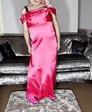 Hot sexy crossdresser full length shiny satin gown snapshot 6