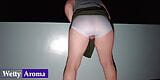 Pee in panties on roof of neighbor's house snapshot 16