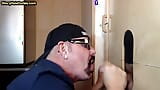 Gloryhole amateur DILF barebacked after BJ in ATM action snapshot 10