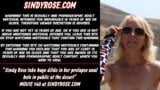 Sindy rose在沙漠中的公共场合将一根巨大的假阳具插入她脱出的肛门 snapshot 1