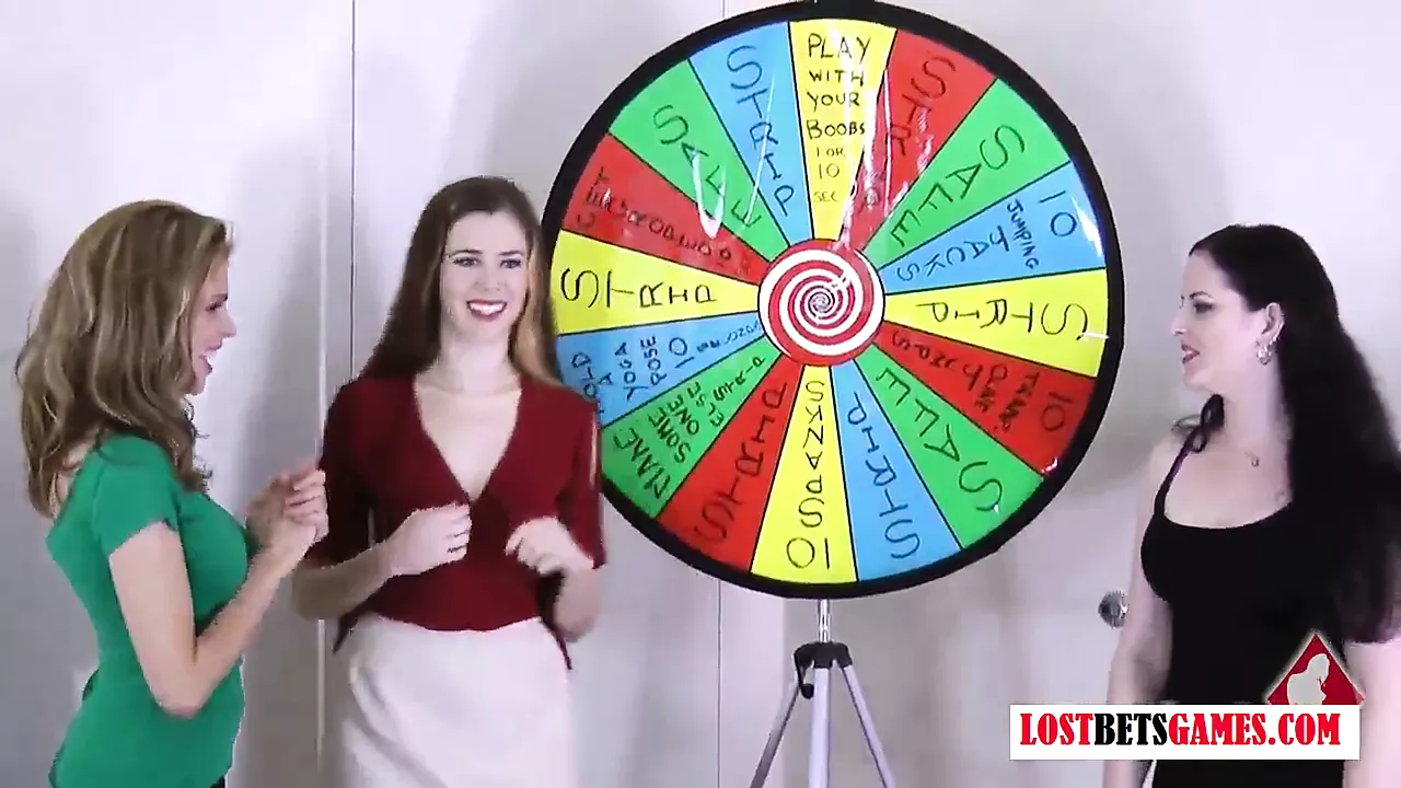 Free watch & Download 3 very pretty girls play a game of strip spin the wheel