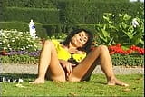 Dark haired lady from Germany gets double-penetrated outdoors snapshot 6