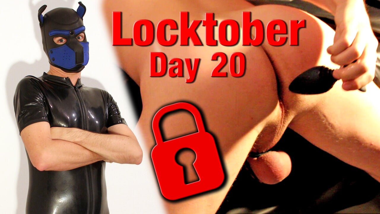 Locktober giorno 20 - cucciolo di gomma che gode di un plug anale vibrante