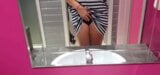 Horny teen in public toilet – so horny she opens her pussy snapshot 2