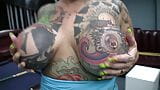 Heavily Tattooed And Pierced Biker Chick Black Widow Sucks snapshot 8