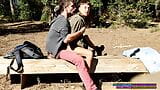 Sexy couple almost got caught fucking in a public park snapshot 14