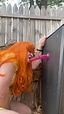 Sissy outdoor skull fucking a dildo snapshot 10