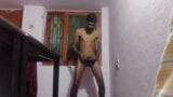 Rajesh masturbating, spitting on cock & cumming in glass 1 snapshot 2