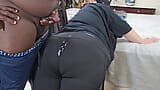 Sexy Big Ass Curvy Blonde MILF In Yoga Pants Twerking & Teasing Black Guy To Jerk Off & Cum On Ass snapshot 10