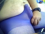 playing in blue pantyhose snapshot 4