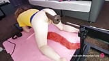 British MILF ass fucked by big Henry dildo on the fucking machine snapshot 13